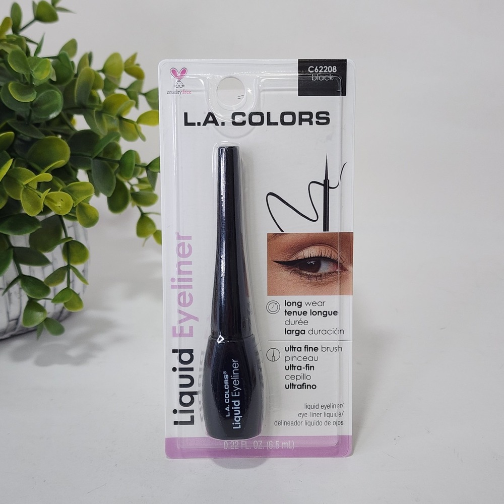 L.A. COLORS Liquid Eyeliner Black C62208 ~ Ultra Fine Brush Tip ~ Long Wear ~New